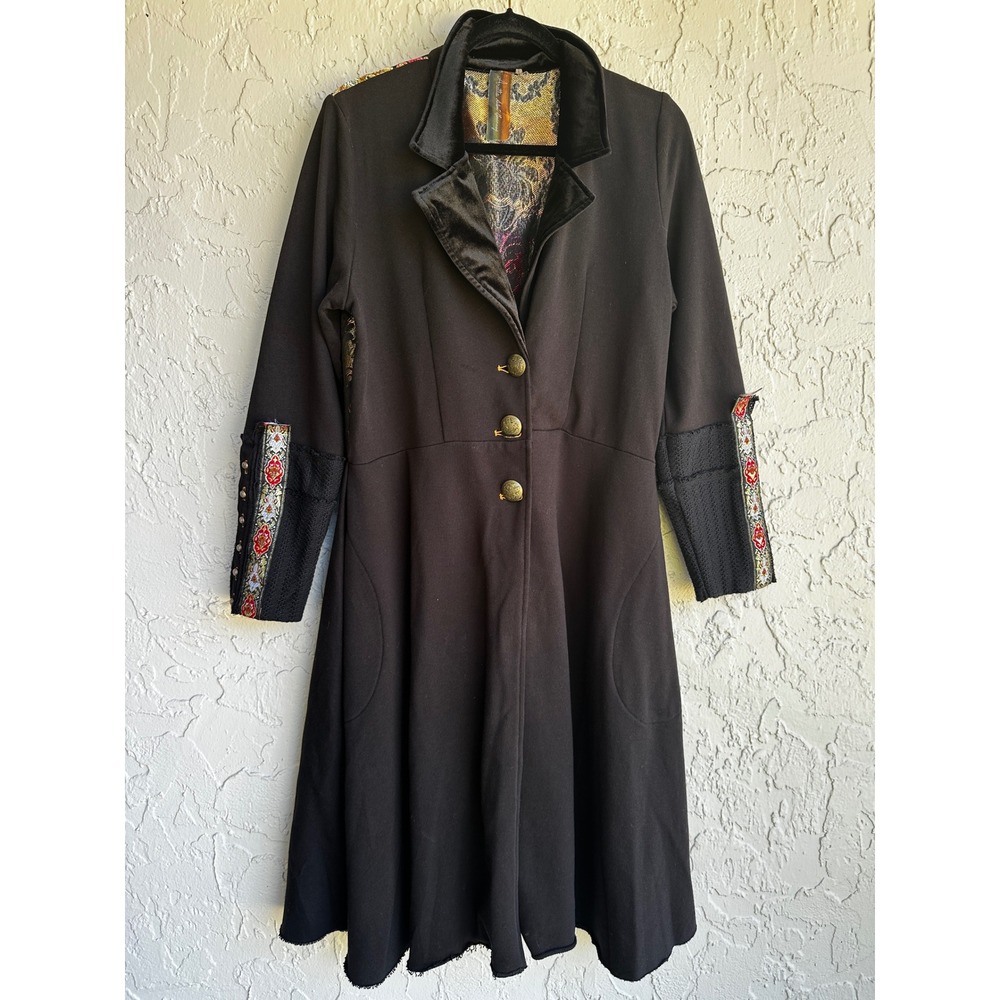 Aratta Silent Journey Heart Of Autumn Brocade Longline Coat Floral Medium